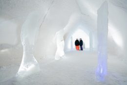 Corridor of Arctic SnowHotel in Rovaniemi in Lapland, Finland