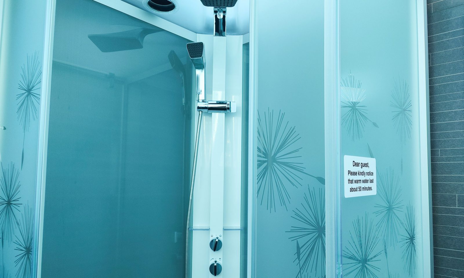 Shower in the glass igloo