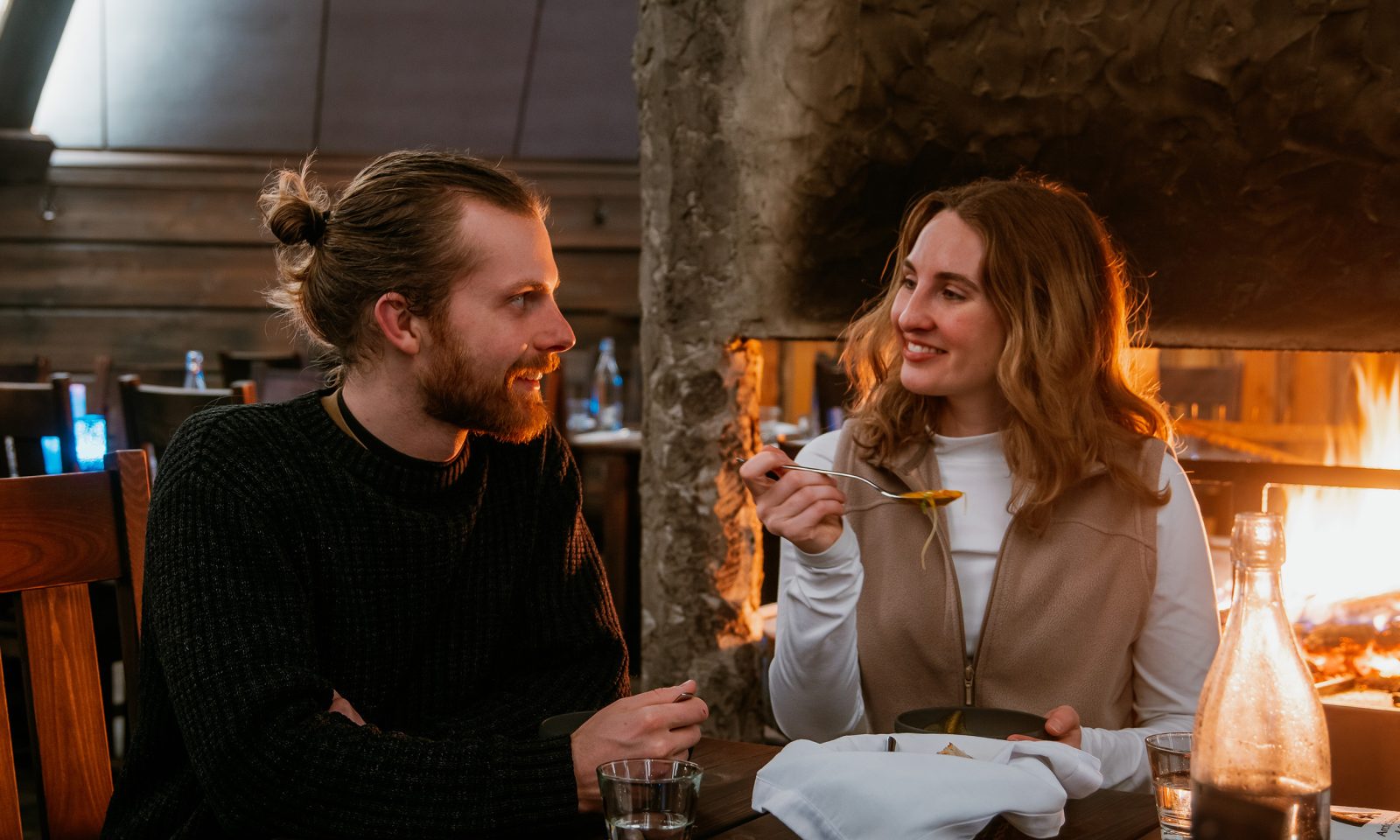 A couple eating in the Kota Restaurant