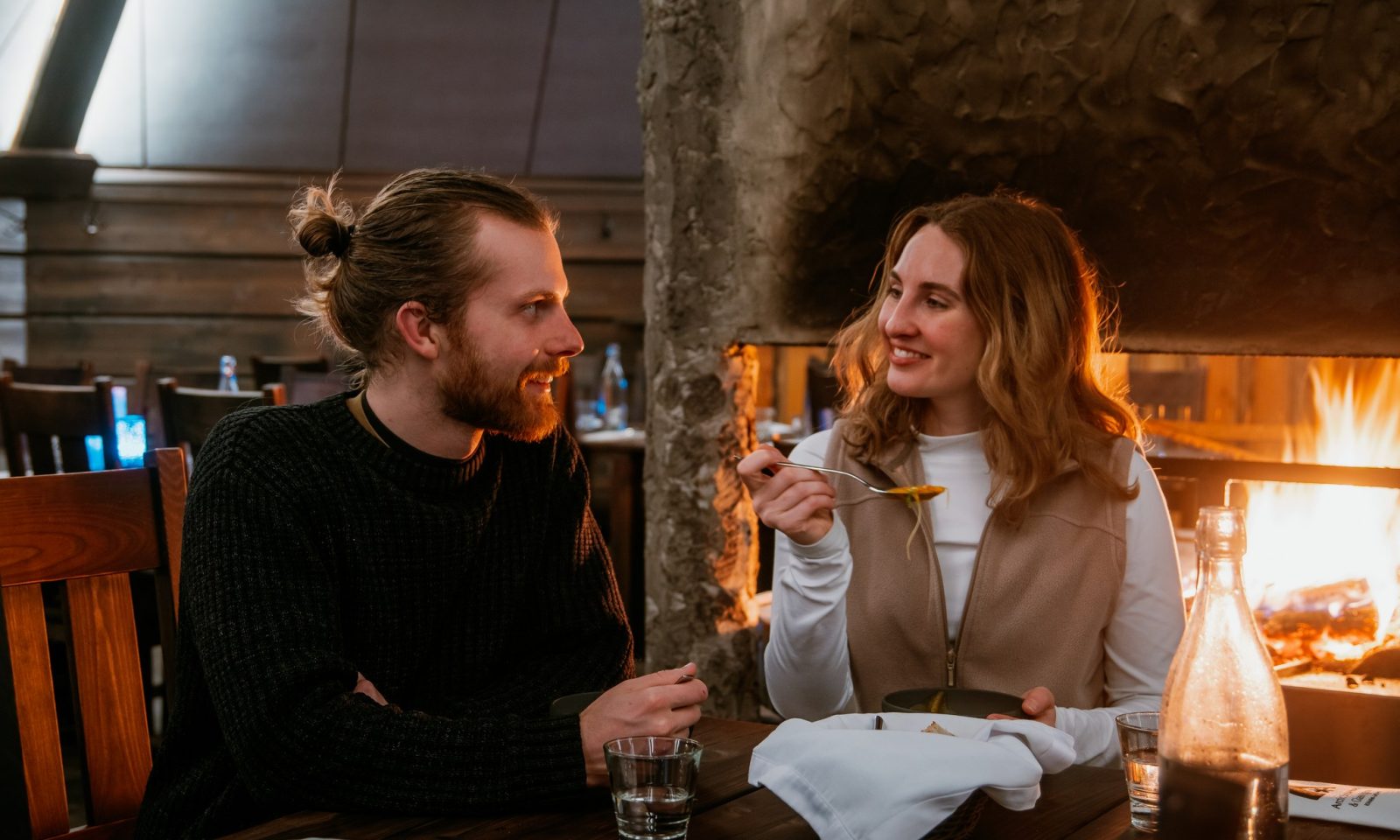 A couple eating in the Kota Restaurant
