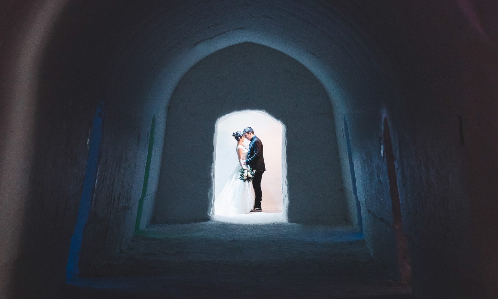 Married couple in the snow hotel