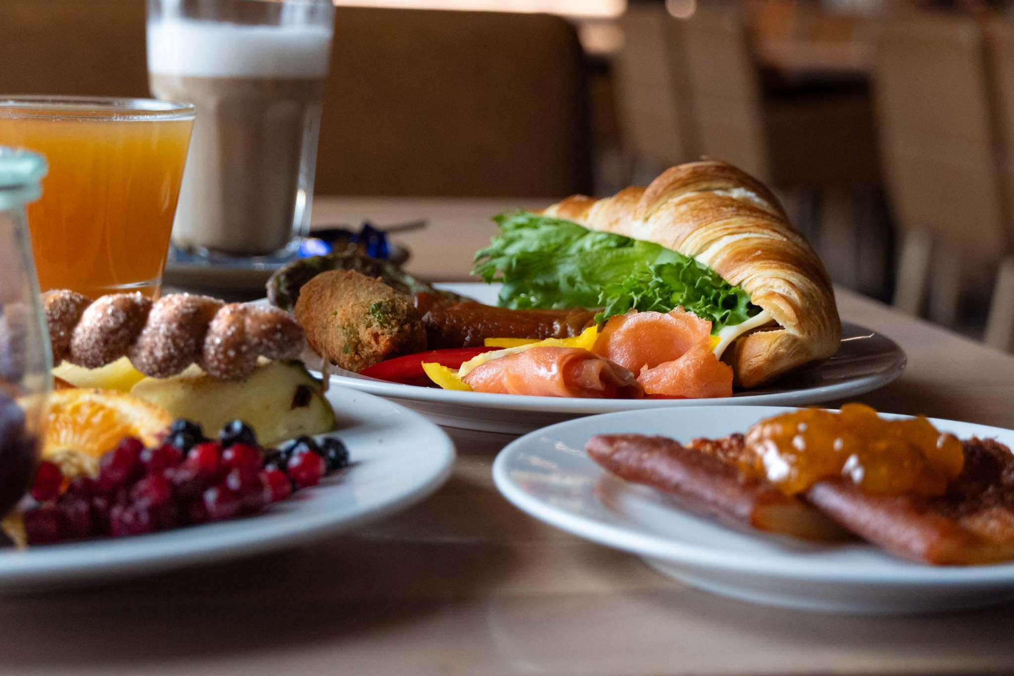 Breakfast in Log restaurant.